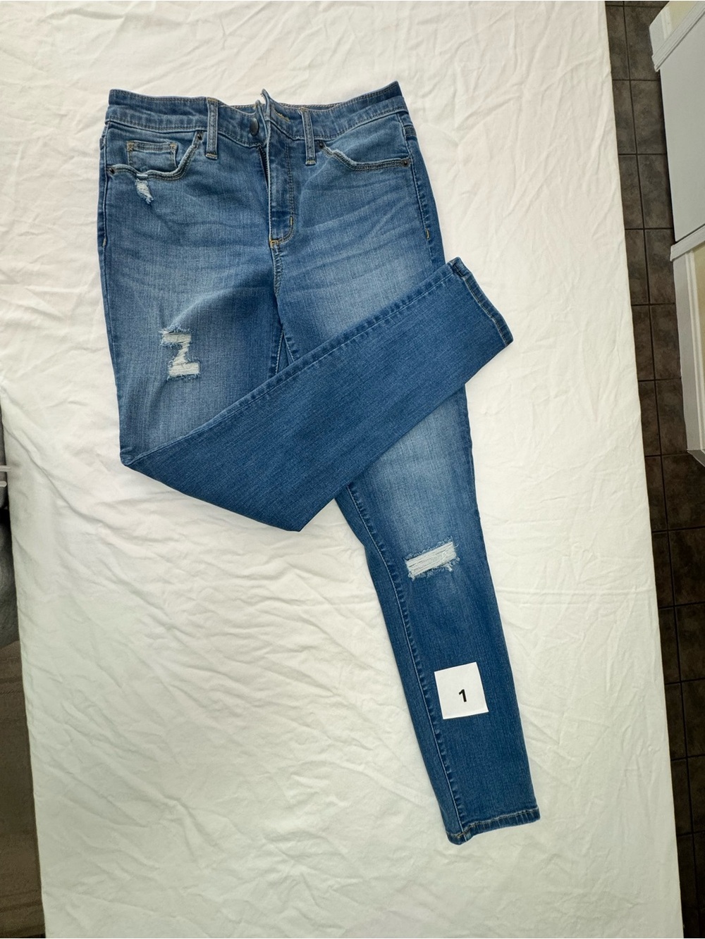 Blue Women's Distressed Skinny Jeans
